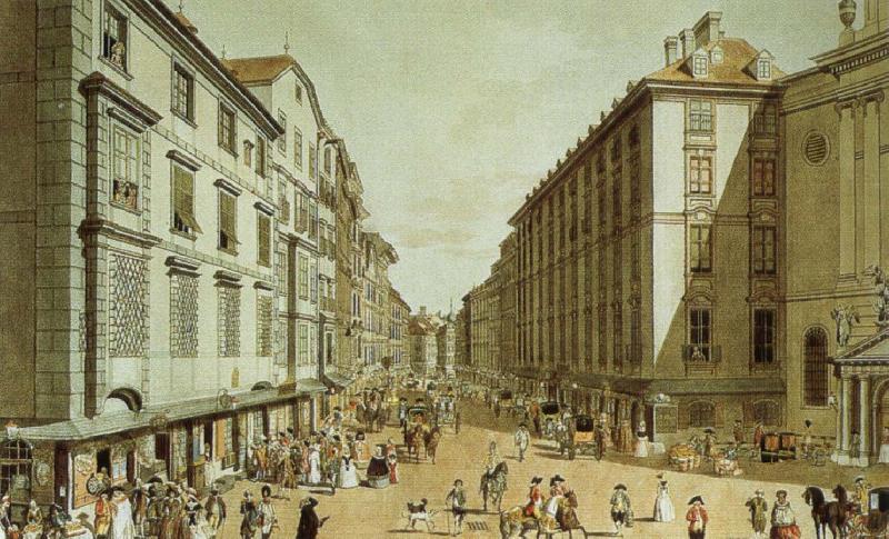 william wordsworth vienna in the 18th century a view of one of its streets, the kohlmarkt Norge oil painting art